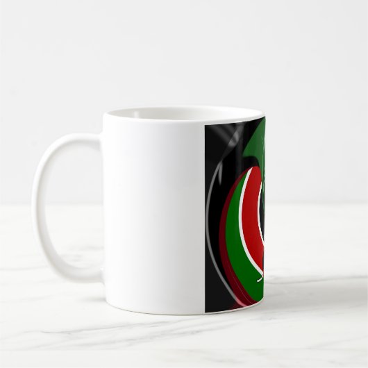 素晴らしい美しい流体ケニア国旗のグラフィックデザイン コーヒーマグカップ (左)