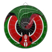 素晴らしい美しい流体ケニア国旗のグラフィックデザイン ダーツボード (正面)