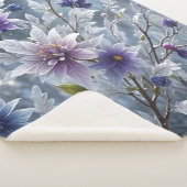 素晴らしい美しい霜の降りたの冬開花 シェルパブランケット (3/4)