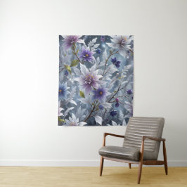 素晴らしい美しい霜の降りたの冬開花 タペストリー