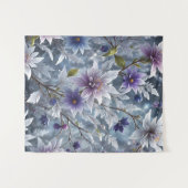 素晴らしい美しい霜の降りたの冬開花 タペストリー (正面(横))