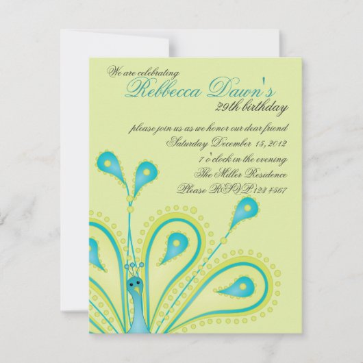 素晴らしい羽毛をした! 招待状 (正面)