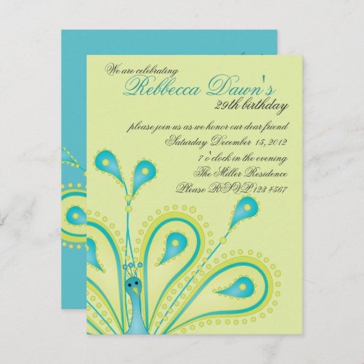 素晴らしい羽毛をした! 招待状 (正面/裏面)