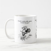素晴らしい脱出の幸運の漫画のギフトのマグ コーヒーマグカップ (左)