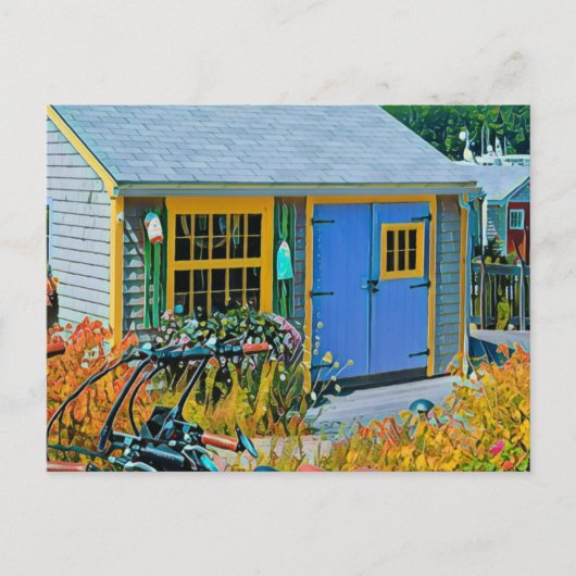 素晴らしい自転車の絵画 ポストカード (正面)