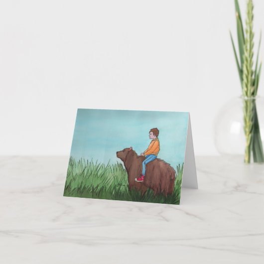 素晴らしい良い日：グリーティングカード4"x5.6" シーズンカード (正面)