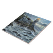 素晴らしい色の灯台 タイル (側面)