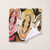 素晴らしい色の組み合わせモダンアート バスタオルセット (ウォッシュタオル)