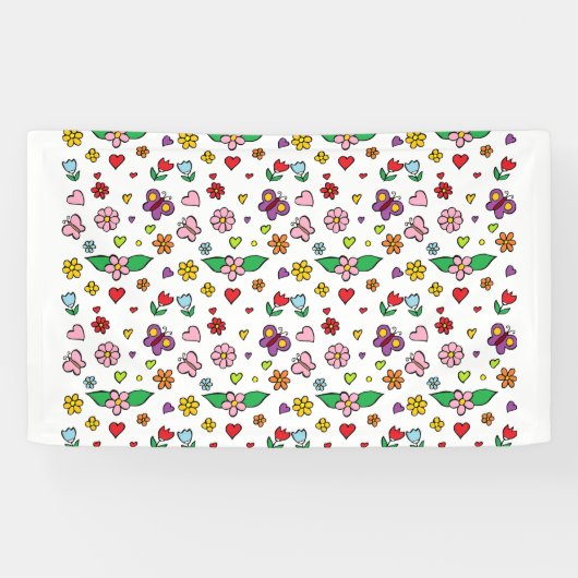 素晴らしい花のデザイン 横断幕 (横)