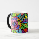 素晴らしい花の抽象芸術モダンアート モーフィングマグカップ (正面左)