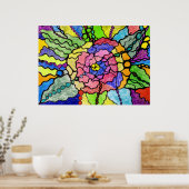 素晴らしい花モダン芸術 ポスター (キッチン)