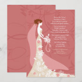 素晴らしい花嫁のブライダルシャワーの招待状 招待状 (正面/裏面)
