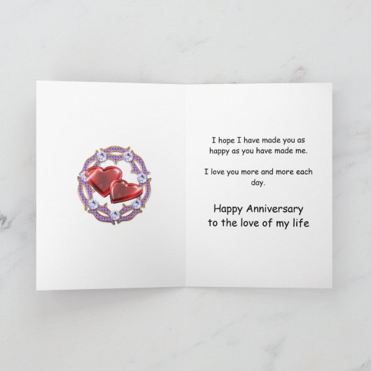 素晴らしい花20周年記念の配偶者 カード (内部)