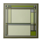 素晴らしい芸術工芸品グリーンの幾何学模様 タイル (正面)