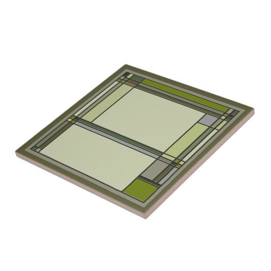 素晴らしい芸術工芸品グリーンの幾何学模様 タイル (側面)