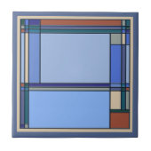 素晴らしい芸術工芸品幾何学模様（青） タイル (正面)