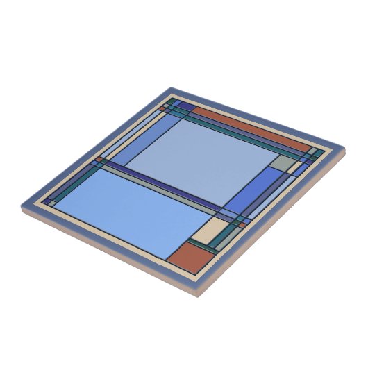 素晴らしい芸術工芸品幾何学模様（青） タイル (側面)