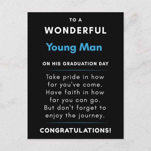 素晴らしい若い男性の卒業式に ポストカード (正面)