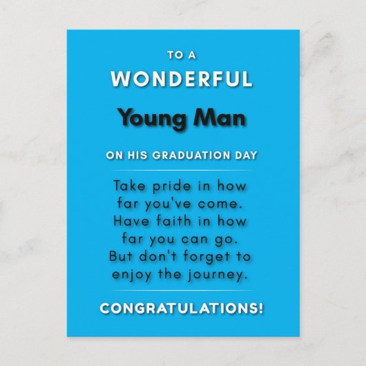 素晴らしい若者に贈る卒業祝いメッセージ 2 ポストカード (正面)