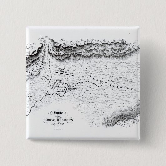 素晴らしい草原の戦い、1754年7月3日 缶バッジ (正面)