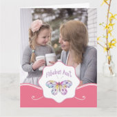 素晴らしい蝶々の贈り物アイディア カード (黄色い花)