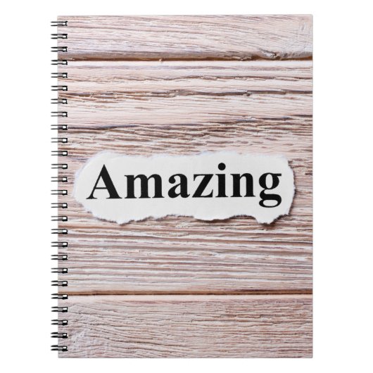 素晴らしい言葉の紙。概念。AMの単語 ノートブック (正面)