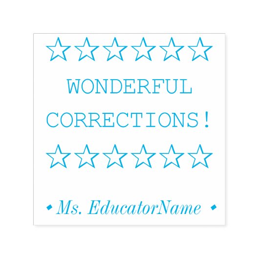 「素晴らしい訂正！」 グレーディング用ゴム印 セルフインキングスタンプ (デザイン)