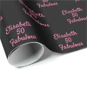 素晴らしい誕生日のバロックピンクのグリッタードリップスの名前 ラッピングペーパー (ロールコーナー)