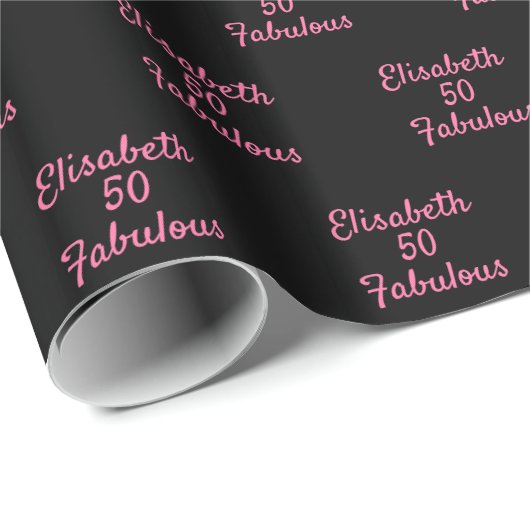 素晴らしい誕生日のバロックピンクのグリッタードリップスの名前 ラッピングペーパー (ロールコーナー)