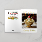 素晴らしい誕生日を持つ | アイスクリームサンデ 箔グリーティングカード (外側レイダウン)