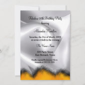 素晴らしい誕生日グラモールウーマンブラック金ゴールド羽 招待状 (裏面)