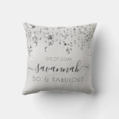 素晴らしい誕生日シルバーモノグラムの輝き クッション (裏面)