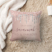 素晴らしい誕生日バラ金ゴールドグリッターピンクシルバー クッション (ブランケット)