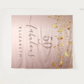 素晴らしい誕生日バラ金ゴールドスエレガントターム タペストリー (正面(横))