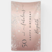 素晴らしい誕生日パーティーグリッターバラ金ゴールド銀 横断幕 (縦)