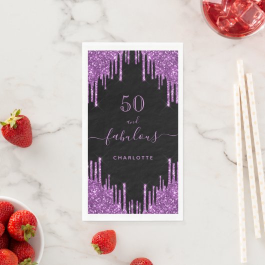 素晴らしい誕生日ブラックパープルグリッタースパークル50 (インサイチュ)