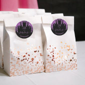 素晴らしい誕生日ブラックパープルグリッタースパークル50 ラウンドシール