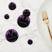 素晴らしい誕生日ブラックパープルグリッターモダンシック コンフェッティ (グループ)