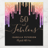 素晴らしい誕生日ブラックピンクの金ゴールド乾燥 ワインラベル (シングルラベル)