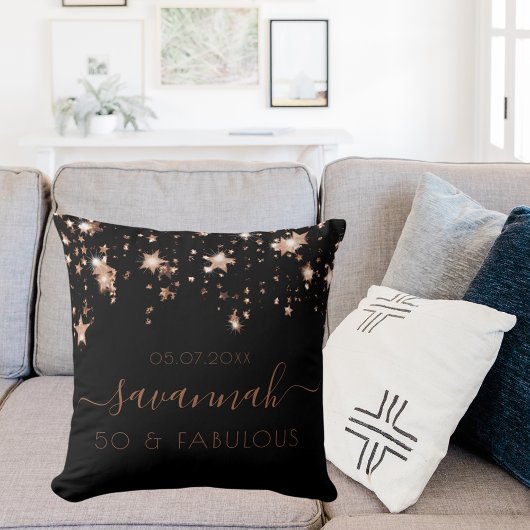 素晴らしい誕生日ブラック金ゴールドモノグラムスパークル クッション