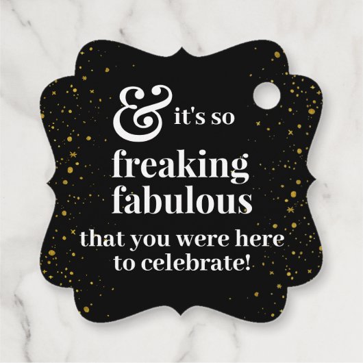 素晴らしい誕生日白黒ありがとう フェイバータグ (裏面)