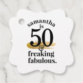 素晴らしい誕生日白黒ありがとう フェイバータグ (正面)