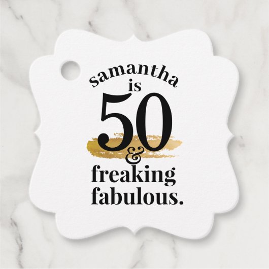 素晴らしい誕生日白黒ありがとう フェイバータグ (正面)