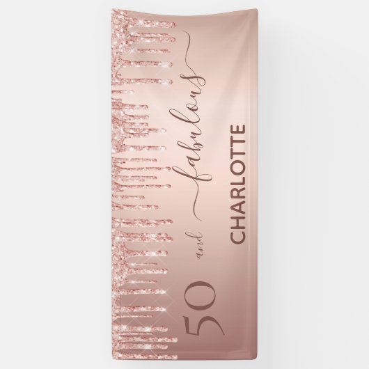 素晴らしい誕生日赤面バラ金ゴールドグリッターへようこそ 横断幕 (縦)