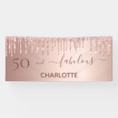 素晴らしい誕生日赤面バラ金ゴールドグリッターへようこそ 横断幕 (横)