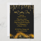 素晴らしい誕生日金ゴールドヒールシャンパンドレス 招待状 (裏面)