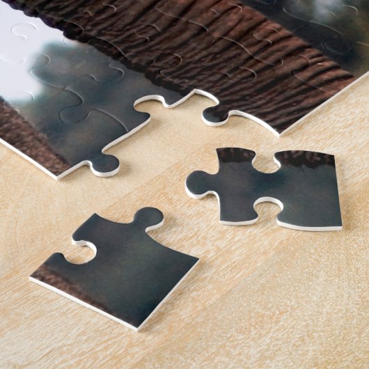 素晴らしい象の写真 ジグソーパズル (側面)