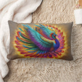 素晴らしい豪華な孔雀 ランバークッション (ブランケット)