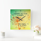 素晴らしい賛美歌の145:3は主の聖書の詩です スクエア壁時計 (ホーム)