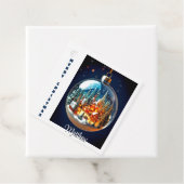 素晴らしい贈り物のラベルで劇的なクリスマスの風景 フェイバータグ (インサイチュ)